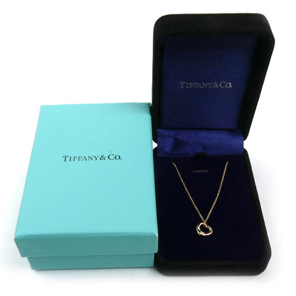 TIFFANY&Co. ティファニー K18PG ピンクゴールド オープンハート 11mm ネックレス ダイヤモンド 2.9g 40cm レディース【中古】【美品】
