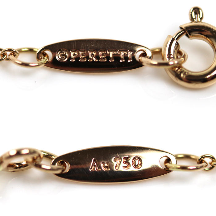 TIFFANY&Co. ティファニー K18PG ピンクゴールド オープンハート 11mm ネックレス ダイヤモンド 2.9g 40cm レディース【中古】【美品】
