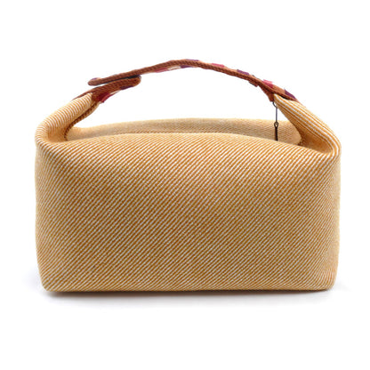 HERMES エルメス ブリッド ア ブラック GM ポーチ オレンジ H103223M ヘリンボーンコットンキャンバス レディース【中古】【美品】