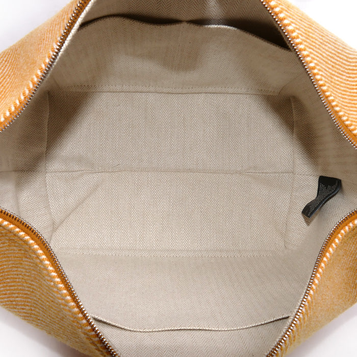 HERMES エルメス ブリッド ア ブラック GM ポーチ オレンジ H103223M ヘリンボーンコットンキャンバス レディース【中古】【美品】