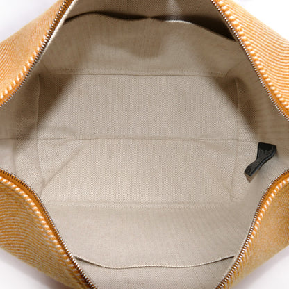 HERMES エルメス ブリッド ア ブラック GM ポーチ オレンジ H103223M ヘリンボーンコットンキャンバス レディース【中古】【美品】