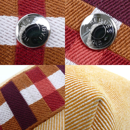 HERMES エルメス ブリッド ア ブラック GM ポーチ オレンジ H103223M ヘリンボーンコットンキャンバス レディース【中古】【美品】
