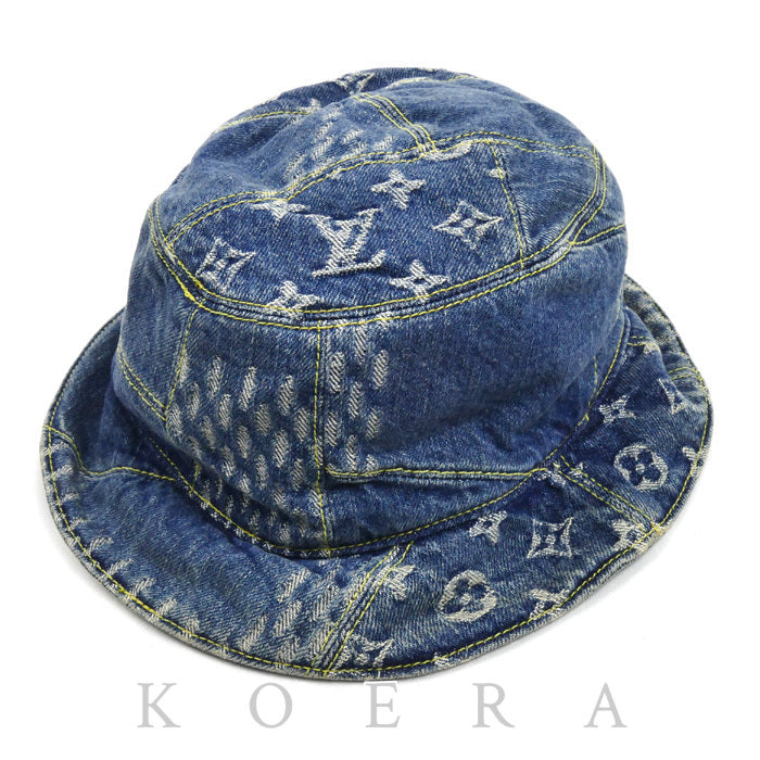 LOUIS VUITTON ルイ・ヴィトン ボネ・ダミエジャイアント ハット ウェーブモノグラム ブルー MP2733 NX0230 58 ユニセックス【中古】