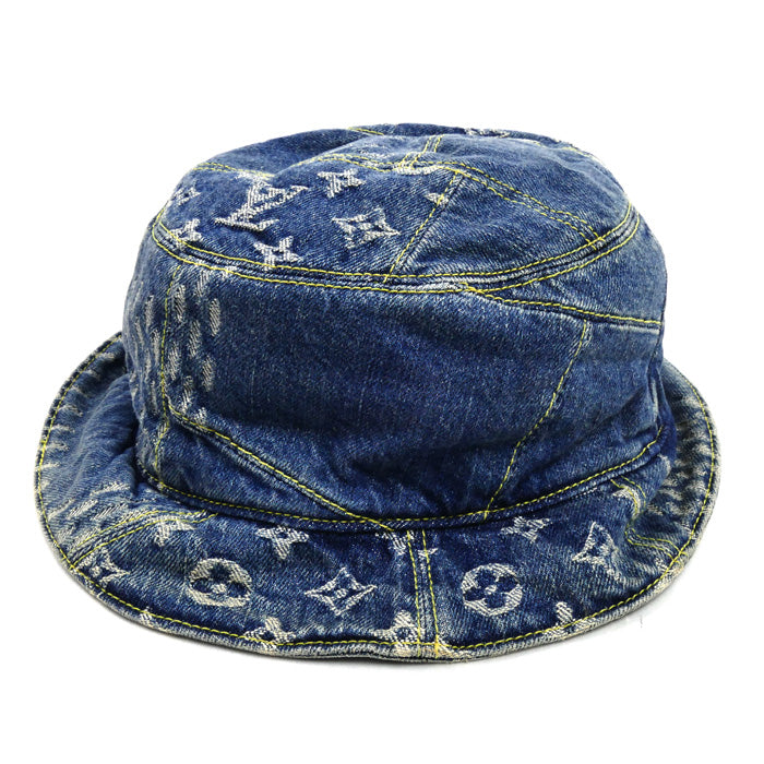 LOUIS VUITTON ルイ・ヴィトン ボネ・ダミエジャイアント ハット ウェーブモノグラム ブルー MP2733 NX0230 58 ユニセックス【中古】
