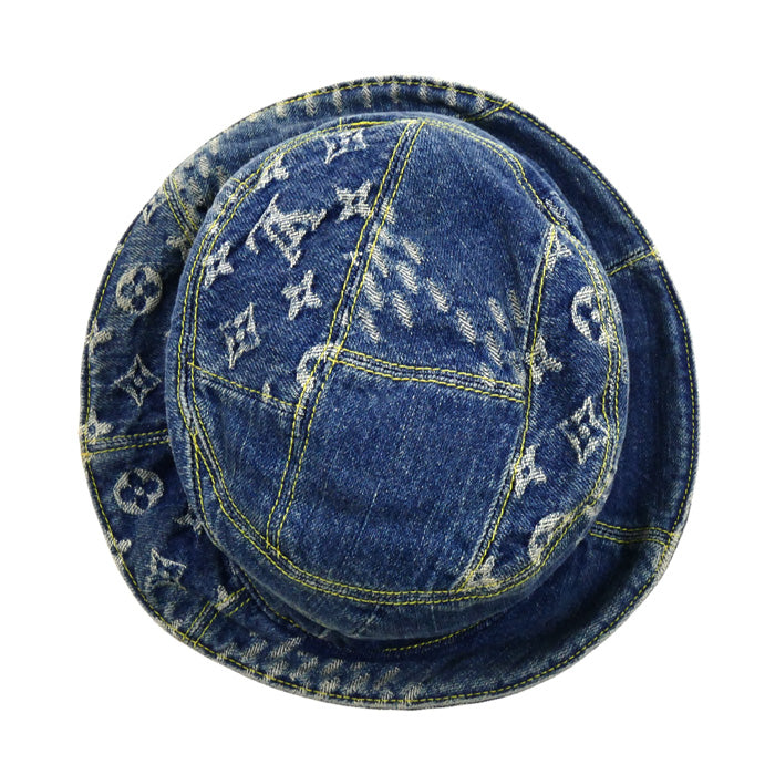 LOUIS VUITTON ルイ・ヴィトン ボネ・ダミエジャイアント ハット ウェーブモノグラム ブルー MP2733 NX0230 58 ユニセックス【中古】
