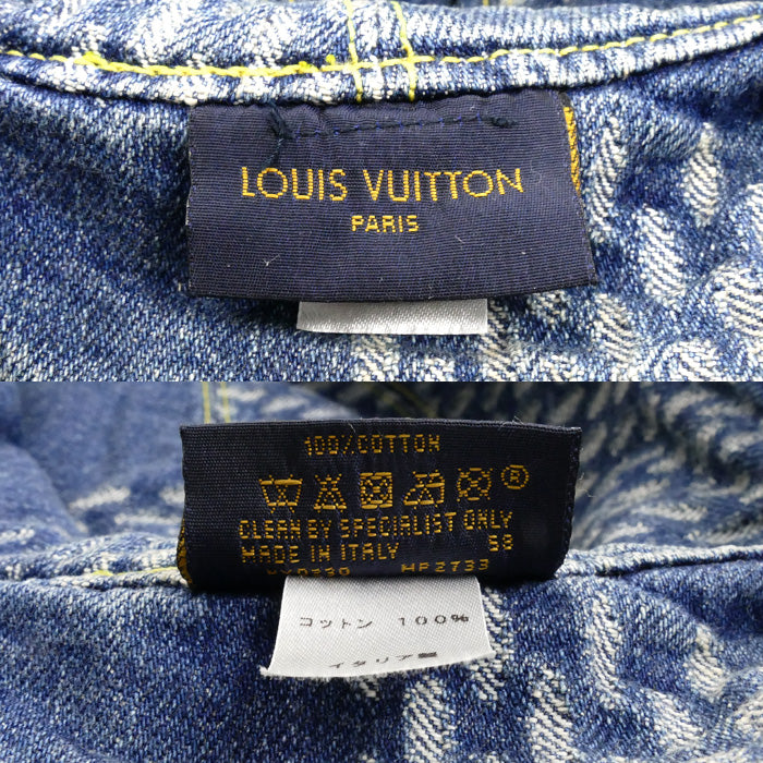 LOUIS VUITTON ルイ・ヴィトン ボネ・ダミエジャイアント ハット ウェーブモノグラム ブルー MP2733 NX0230 58 ユニセックス【中古】