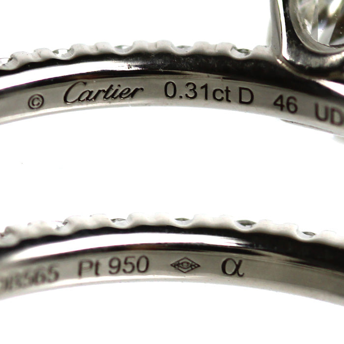 CARTIER カルティエ Pt950プラチナ エタンセル ドゥ カルティエ ハーフエタニティ リング・指輪 ダイヤモンド0.31ct 6号 46 1.7g レディース【中古】【美品】