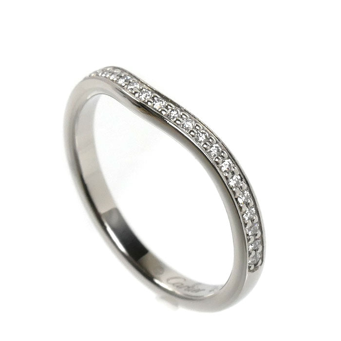 CARTIER カルティエ Pt950プラチナ バレリーナカーブ ハーフエタニティ リング・指輪 B4093049 ダイヤモンド 9号 49 2.9g レディース【中古】【美品】