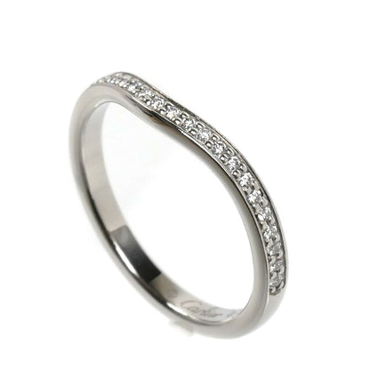 CARTIER カルティエ Pt950プラチナ バレリーナカーブ ハーフエタニティ リング・指輪 B4093049 ダイヤモンド 9号 49 2.9g レディース【中古】【美品】