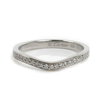 CARTIER カルティエ Pt950プラチナ バレリーナカーブ ハーフエタニティ リング・指輪 B4093049 ダイヤモンド 9号 49 2.9g レディース【中古】【美品】