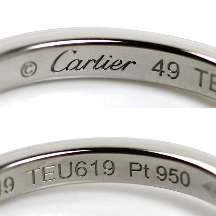 CARTIER カルティエ Pt950プラチナ バレリーナカーブ ハーフエタニティ リング・指輪 B4093049 ダイヤモンド 9号 49 2.9g レディース【中古】【美品】