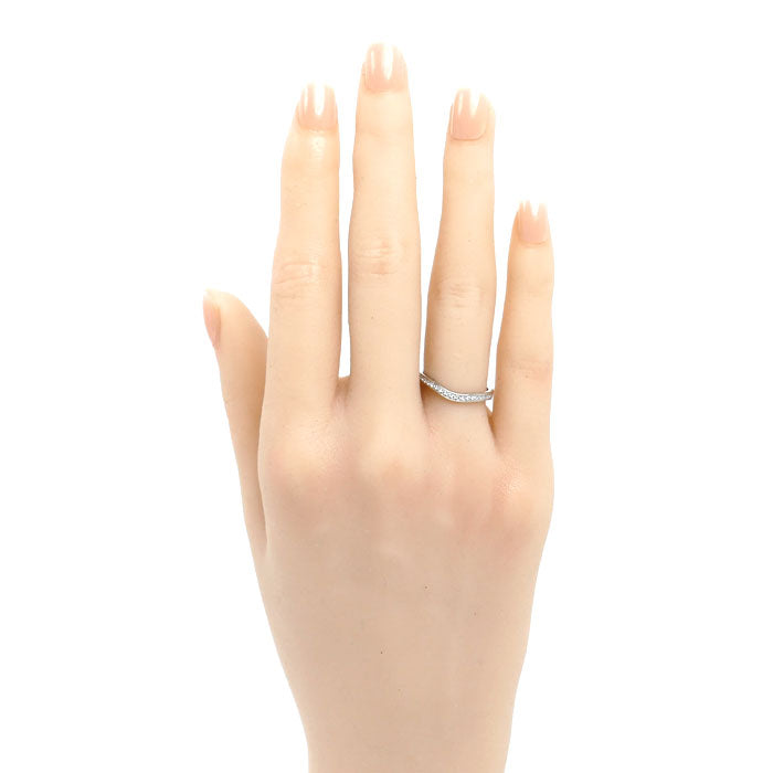 CARTIER カルティエ Pt950プラチナ バレリーナカーブ ハーフエタニティ リング・指輪 B4093049 ダイヤモンド 9号 49 2.9g レディース【中古】【美品】