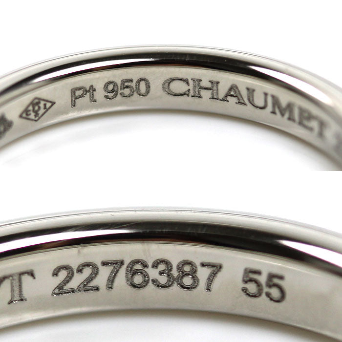 Chaumet ショーメ Pt950プラチナ クラシック マリッジリング エターナル ドゥ ショーメ リング・指輪 ダイヤモンド 14.5号 55 6.8g レディース【中古】