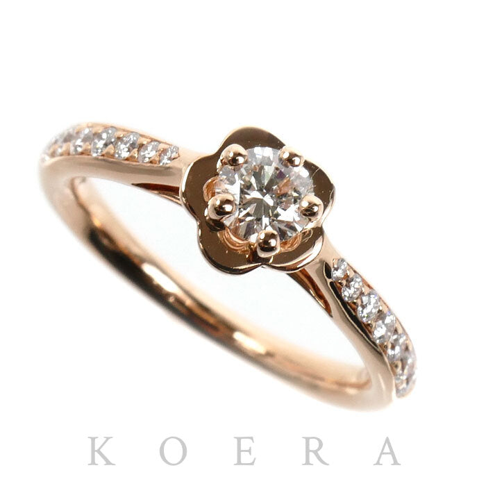 CHANEL シャネル K18PG ピンクゴールド カメリア ダイヤ リング・指輪 J10834 ダイヤモンド0.26ct 9号 49 3.4g レディース【中古】【美品】