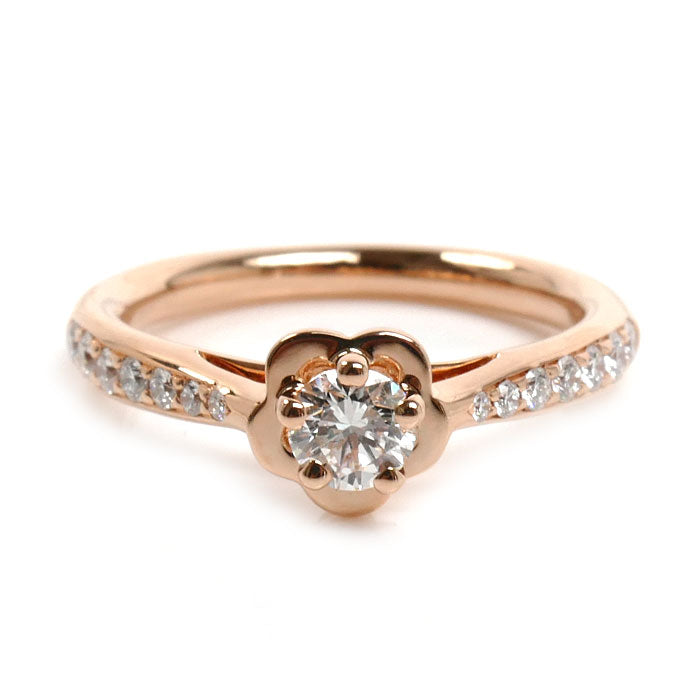 CHANEL シャネル K18PG ピンクゴールド カメリア ダイヤ リング・指輪 J10834 ダイヤモンド0.26ct 9号 49 3.4g レディース【中古】【美品】
