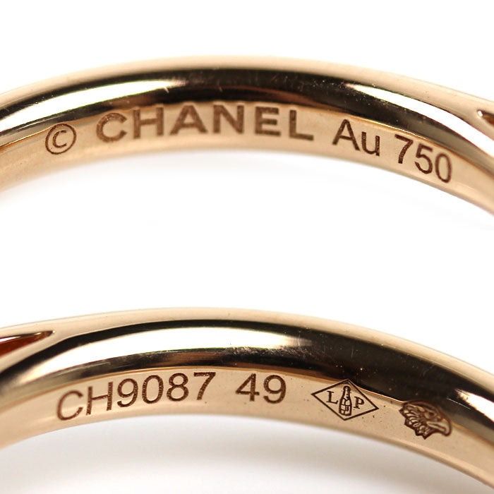 CHANEL シャネル K18PG ピンクゴールド カメリア ダイヤ リング・指輪 J10834 ダイヤモンド0.26ct 9号 49 3.4g レディース【中古】【美品】