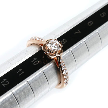CHANEL シャネル K18PG ピンクゴールド カメリア ダイヤ リング・指輪 J10834 ダイヤモンド0.26ct 9号 49 3.4g レディース【中古】【美品】