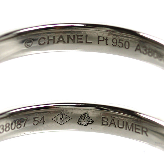 CHANEL シャネル Pt950プラチナ マトラッセ リング・指輪 14号 54 3.2g レディース【中古】【美品】