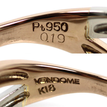 Vendome Aoyama ヴァンドーム青山 K18PG/Pt950 リング・指輪 ダイヤモンド0.19ct 12号 5.1g レディース【中古】