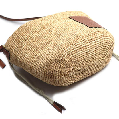LOEWE ロエベ アナグラム ポシェット バスケット ショルダーバッグ ナチュラル/タン A689C70X08 レディース【中古】【美品】