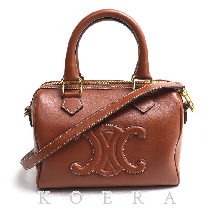 CELINE セリーヌ キュイル トリオンフ スモール ボストン 2Wayショルダーバッグ ブラウン 113773DU3.04LU レディース【中古】【美品】