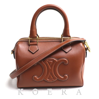 CELINE セリーヌ キュイル トリオンフ スモール ボストン 2Wayショルダーバッグ ブラウン 113773DU3.04LU レディース【中古】【美品】