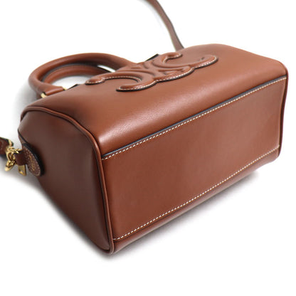 CELINE セリーヌ キュイル トリオンフ スモール ボストン 2Wayショルダーバッグ ブラウン 113773DU3.04LU レディース【中古】【美品】
