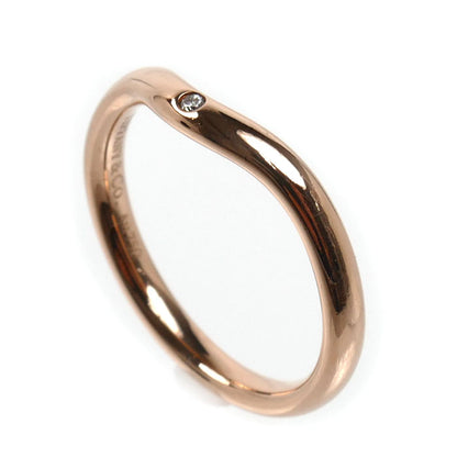 TIFFANY&Co. ティファニー K18PG ピンクゴールド カーブドバンド 1P ダイヤ リング・指輪 ダイヤモンド 9号 2.6g レディース【中古】