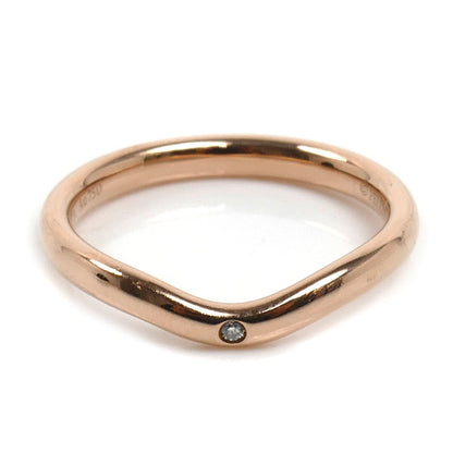 TIFFANY&Co. ティファニー K18PG ピンクゴールド カーブドバンド 1P ダイヤ リング・指輪 ダイヤモンド 9号 2.6g レディース【中古】