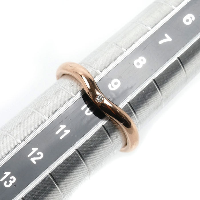 TIFFANY&Co. ティファニー K18PG ピンクゴールド カーブドバンド 1P ダイヤ リング・指輪 ダイヤモンド 9号 2.6g レディース【中古】