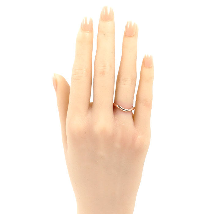 TIFFANY&Co. ティファニー K18PG ピンクゴールド カーブドバンド 1P ダイヤ リング・指輪 ダイヤモンド 9号 2.6g レディース【中古】