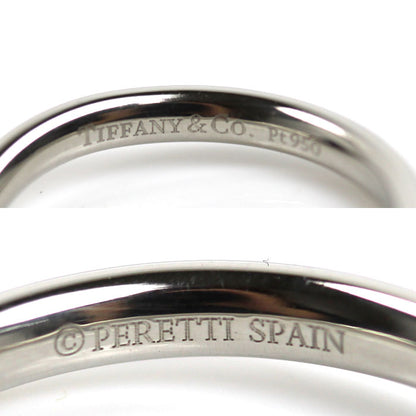 TIFFANY&Co. ティファニー Pt950プラチナ カーブドバンド 1P ダイヤ リング・指輪 ダイヤモンド 9号 3.7g レディース【中古】【美品】