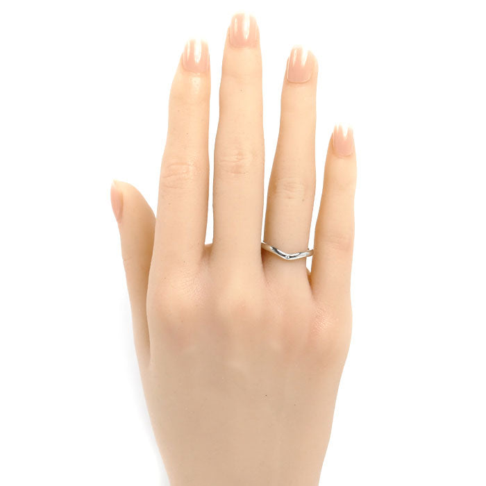 TIFFANY&Co. ティファニー Pt950プラチナ カーブドバンド 1P ダイヤ リング・指輪 ダイヤモンド 9号 3.7g レディース【中古】【美品】