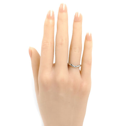 TIFFANY&Co. ティファニー Pt950プラチナ カーブドバンド 1P ダイヤ リング・指輪 ダイヤモンド 9号 3.7g レディース【中古】【美品】