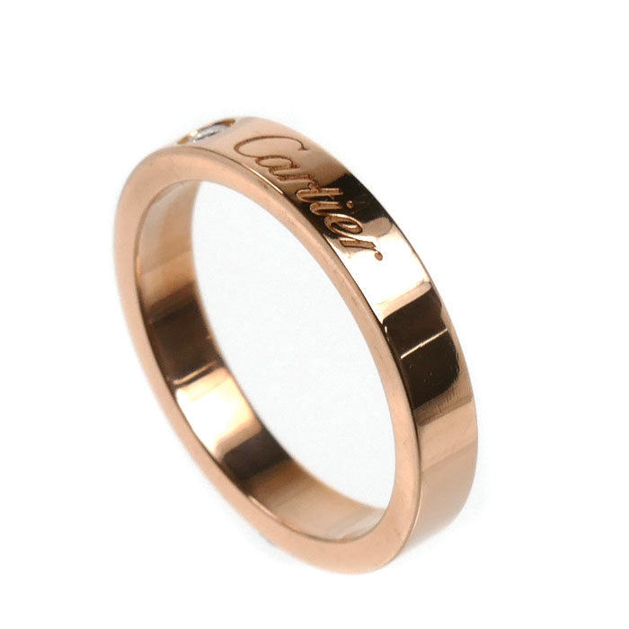 CARTIER カルティエ K18PG ピンクゴールド エングレーブド 1P ダイヤ リング・指輪 B4086448 ダイヤモンド 8号 48 3.6g レディース【中古】【美品】
