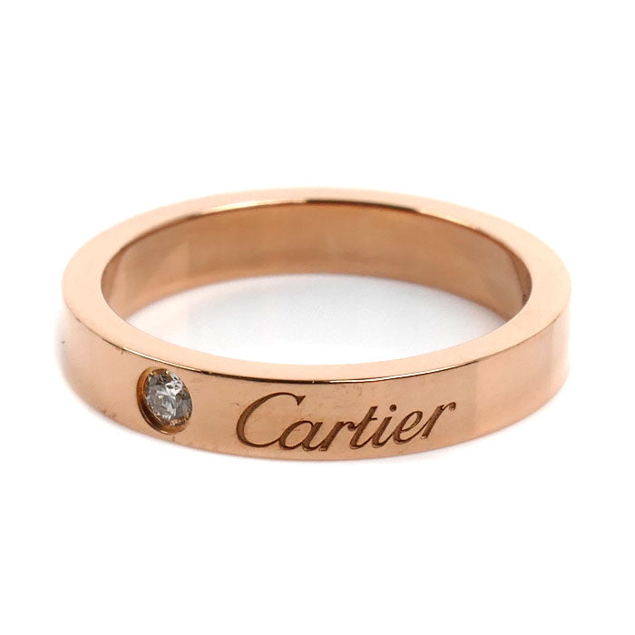 CARTIER カルティエ K18PG ピンクゴールド エングレーブド 1P ダイヤ リング・指輪 B4086448 ダイヤモンド 8号 48 3.6g レディース【中古】【美品】