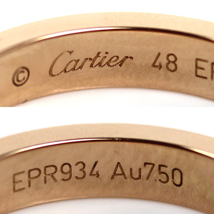 CARTIER カルティエ K18PG ピンクゴールド エングレーブド 1P ダイヤ リング・指輪 B4086448 ダイヤモンド 8号 48 3.6g レディース【中古】【美品】