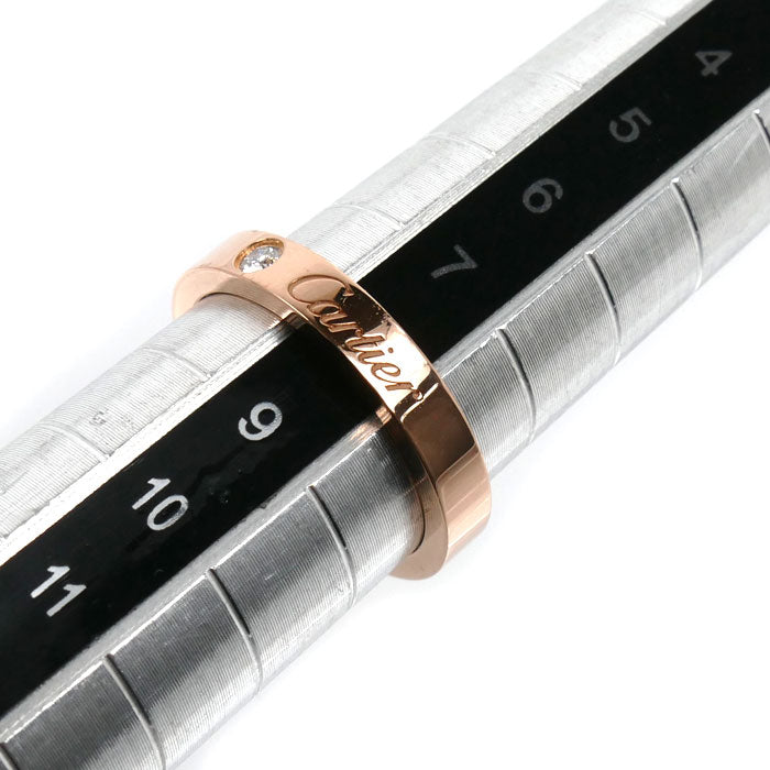 CARTIER カルティエ K18PG ピンクゴールド エングレーブド 1P ダイヤ リング・指輪 B4086448 ダイヤモンド 8号 48 3.6g レディース【中古】【美品】