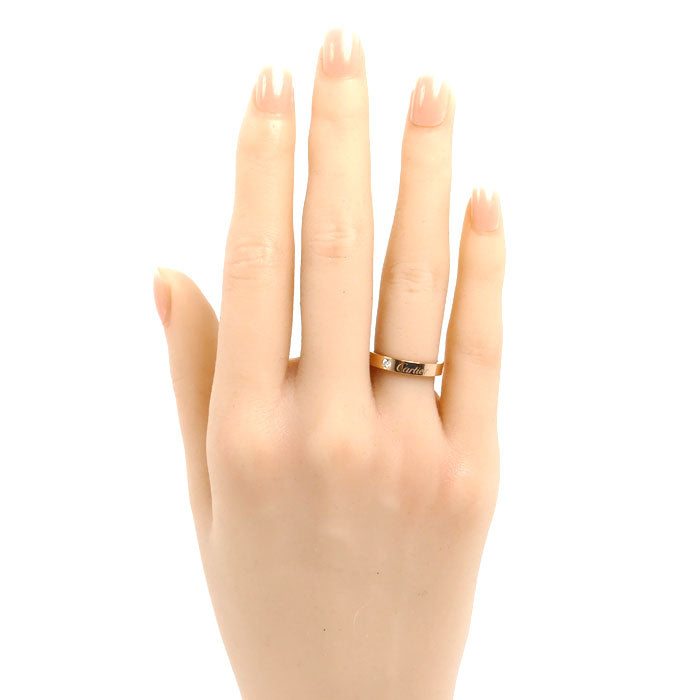 CARTIER カルティエ K18PG ピンクゴールド エングレーブド 1P ダイヤ リング・指輪 B4086448 ダイヤモンド 8号 48 3.6g レディース【中古】【美品】