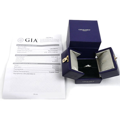 Chaumet ショーメ Pt950プラチナ セレナード リング・指輪 ダイヤモンド0.31ct 9号 4.1g レディース【中古】【美品】