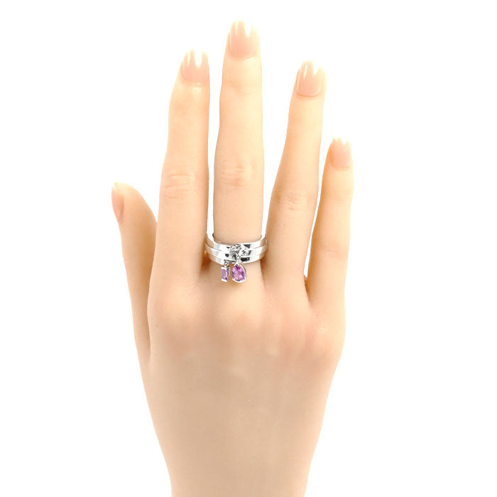 Chaumet ショーメ K18WG ホワイトゴールド フリソン リング・指輪 ピンクサファイア ダイヤモンド 12号 52 13.0g レディース【中古】【美品】