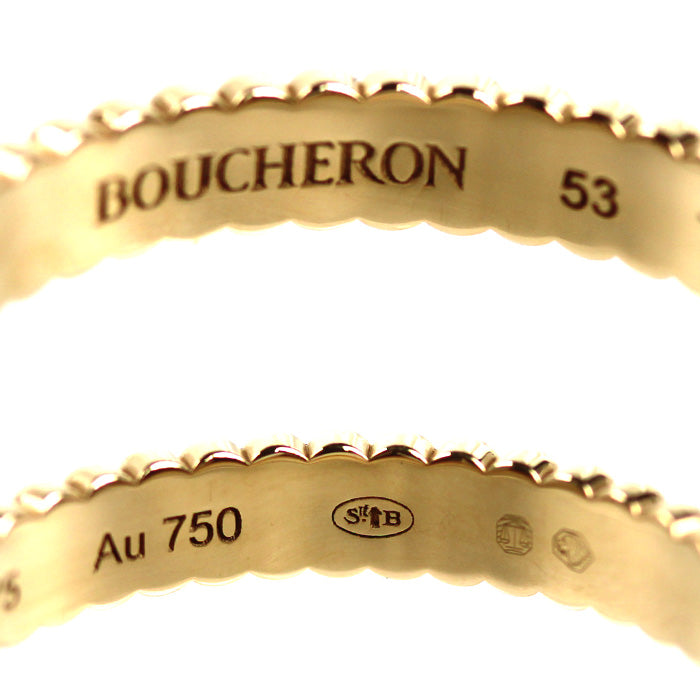 Boucheron ブシュロン K18YG イエローゴールド キャトル グログラン リング・指輪 JAL01169 13号 53 3.3g レディース【中古】【美品】