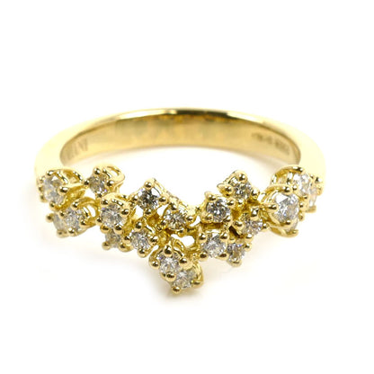 Damiani ダミアーニ K18YG イエローゴールド ミモザ リング・指輪 20086884 ダイヤモンド 11号 3.8g レディース【中古】【美品】