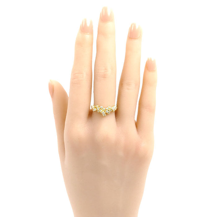 Damiani ダミアーニ K18YG イエローゴールド ミモザ リング・指輪 20086884 ダイヤモンド 11号 3.8g レディース【中古】【美品】