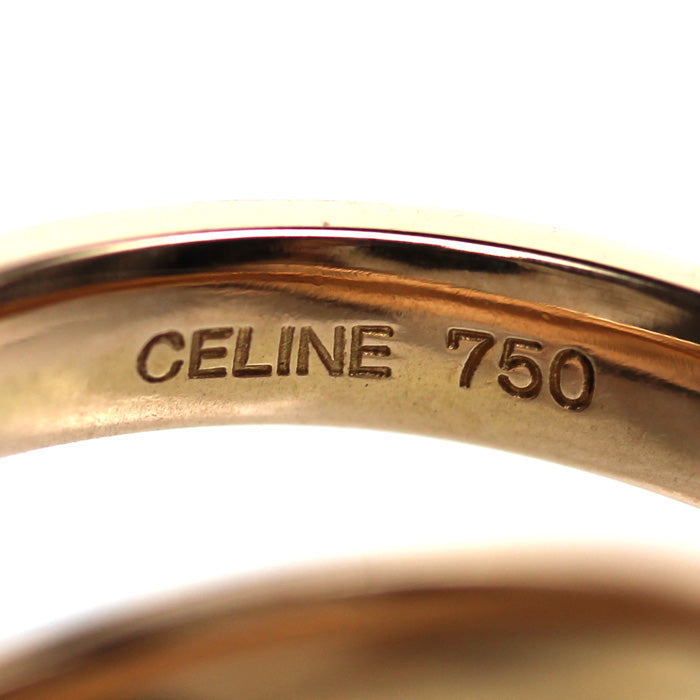 CELINE セリーヌ K18PG ピンクゴールド リング・指輪 ダイヤモンド 10.5号 8g 2連 レディース【中古】