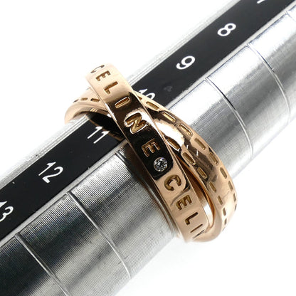 CELINE セリーヌ K18PG ピンクゴールド リング・指輪 ダイヤモンド 10.5号 8g 2連 レディース【中古】