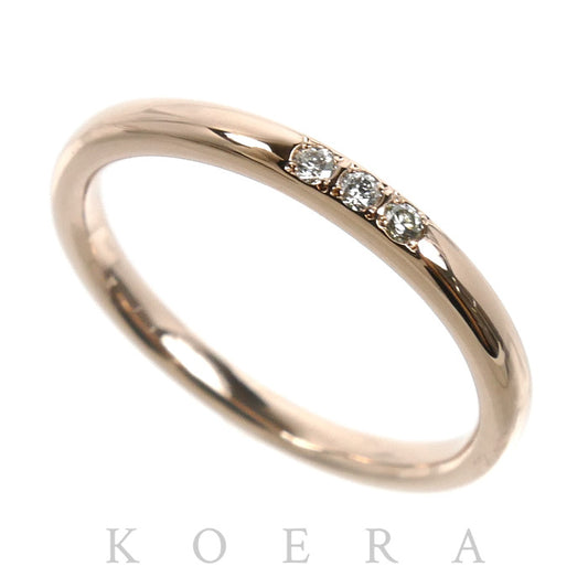 TASAKI タサキ K18PG ピンクゴールド イノチェンテ 3 ストーンズ 18 リング・指輪 ダイヤモンド0.02ct 6号 1.8g サクラゴールド レディース【中古】【美品】