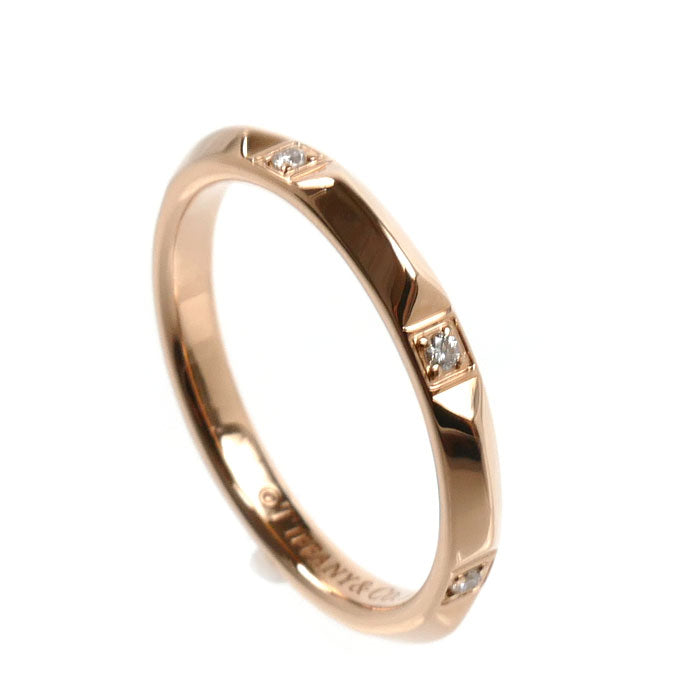TIFFANY&Co. ティファニー K18PG ピンクゴールド トゥルーバンド リング・指輪 67134257 ダイヤモンド 14号 3.1g ユニセックス【中古】【美品】