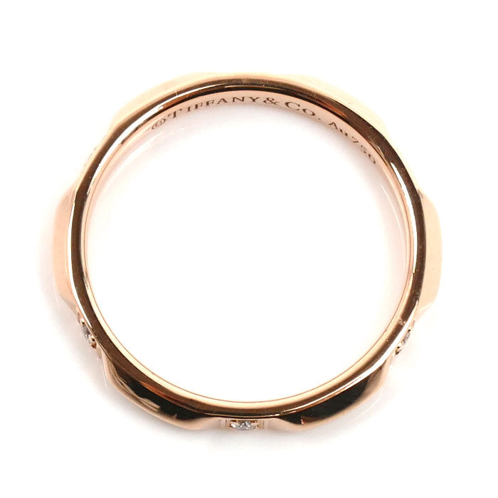 TIFFANY&Co. ティファニー K18PG ピンクゴールド トゥルーバンド リング・指輪 67134257 ダイヤモンド 14号 3.1g ユニセックス【中古】【美品】