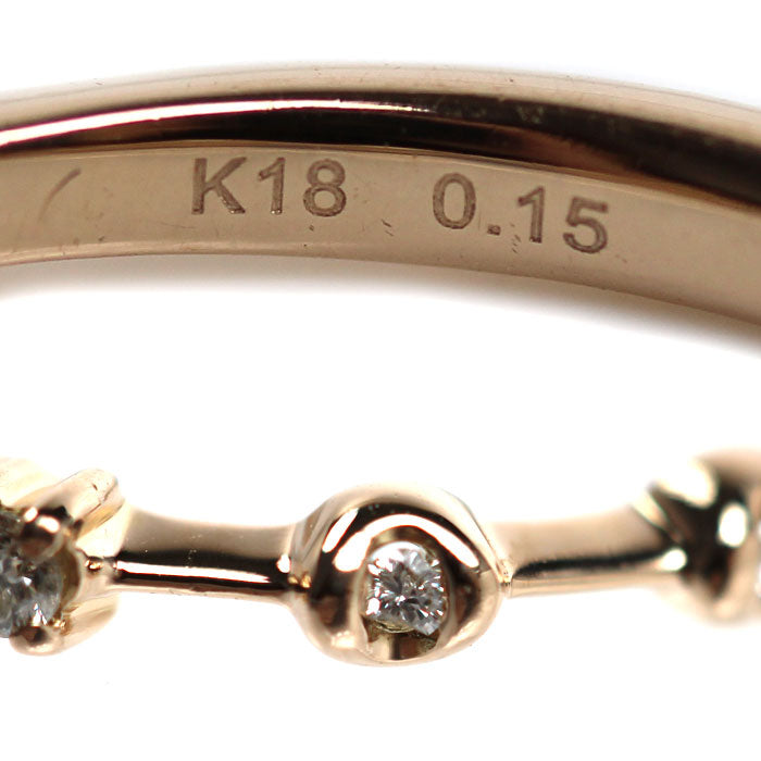 BELLESIORA ベルシオラ K18PG ピンクゴールド リング・指輪 ダイヤモンド0.15ct 7号 1.4g レディース【中古】